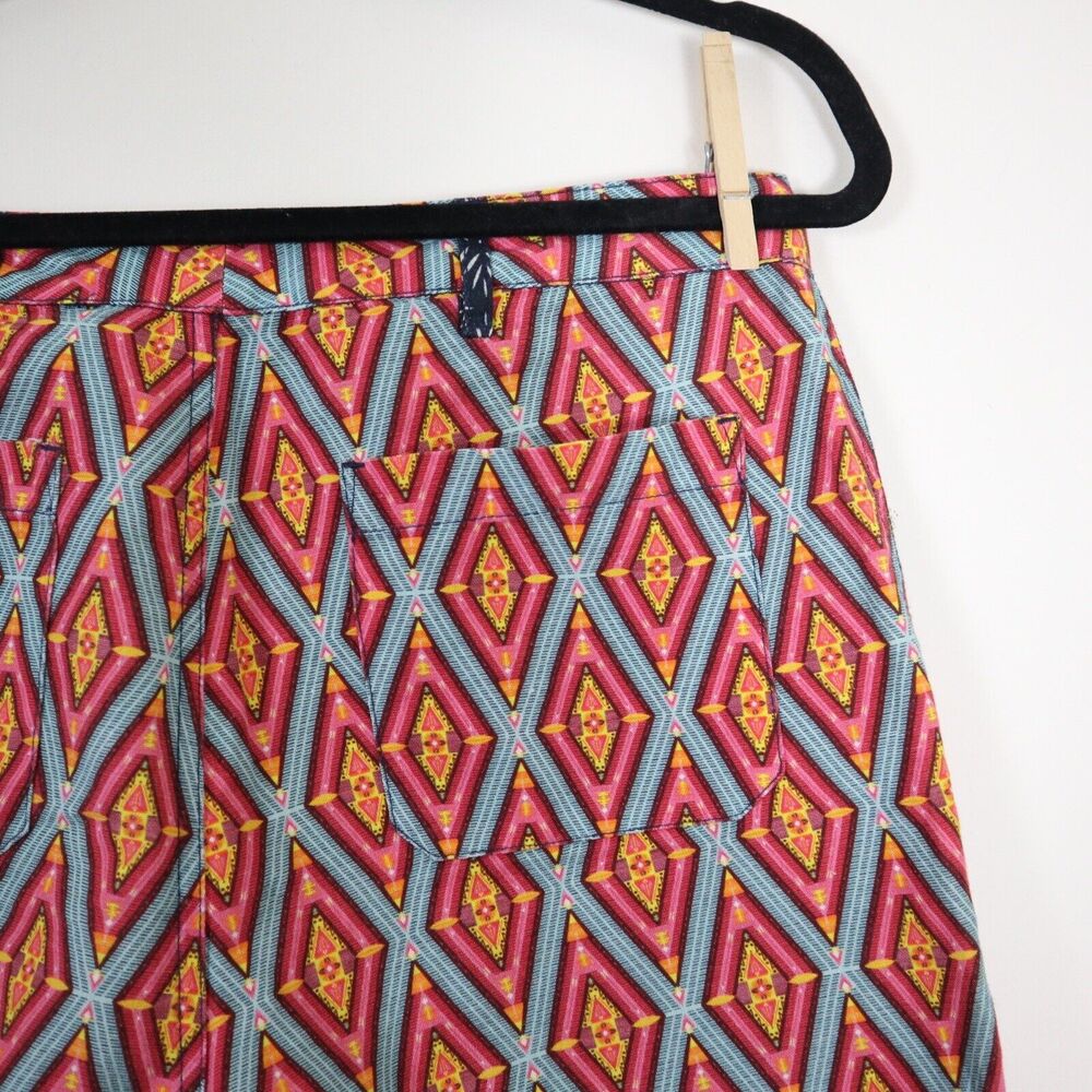 Sundance Size PS Kalini Shorts Cotton Linen Print Multicolor Diamond Cuffed - Picture 10 of 11